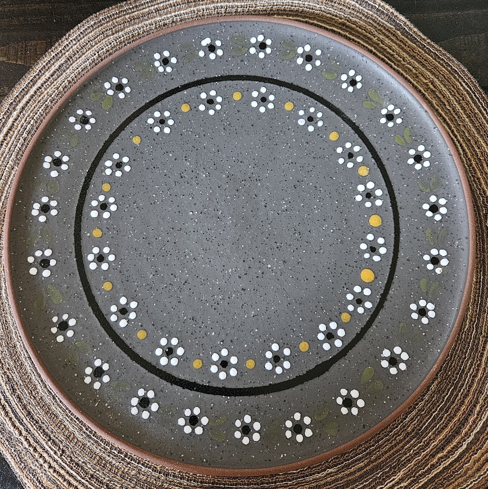 Haind Painted  Large Portugal Floral Patterned  Plate